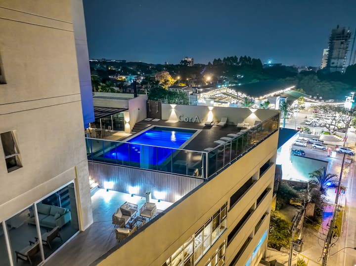 Dpto. De Lujo 2 Hab. | Rooftop Pool & Vista - Paraguay