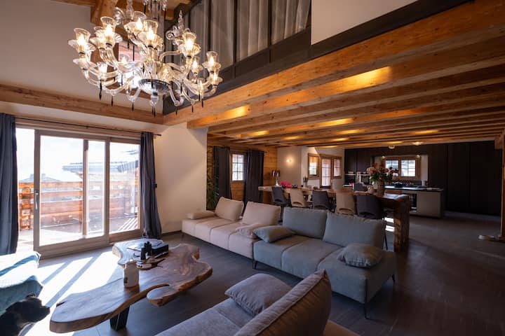 Penthouse Duplex De Charme Avec Vue Mont Blanc - Megève