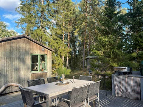 Cozy cottage surrounded by forest and nature