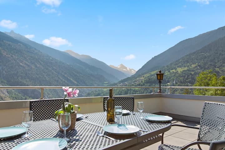 Chalet Familial Avec Magnifique Vue Et Terrasse - Nendaz