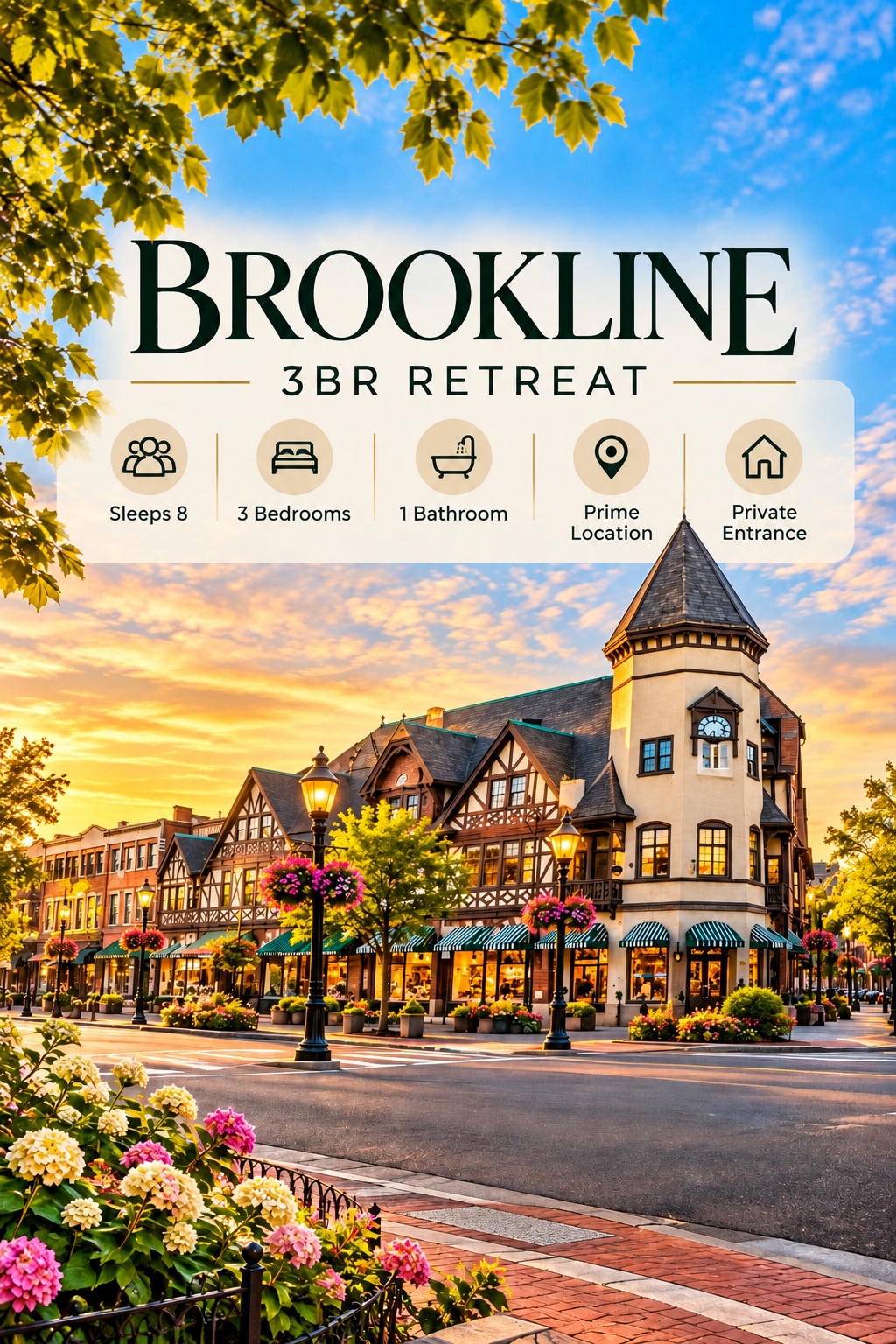 3BR Retreat Β· Sleeps 8 Β· Coolidge Corner T