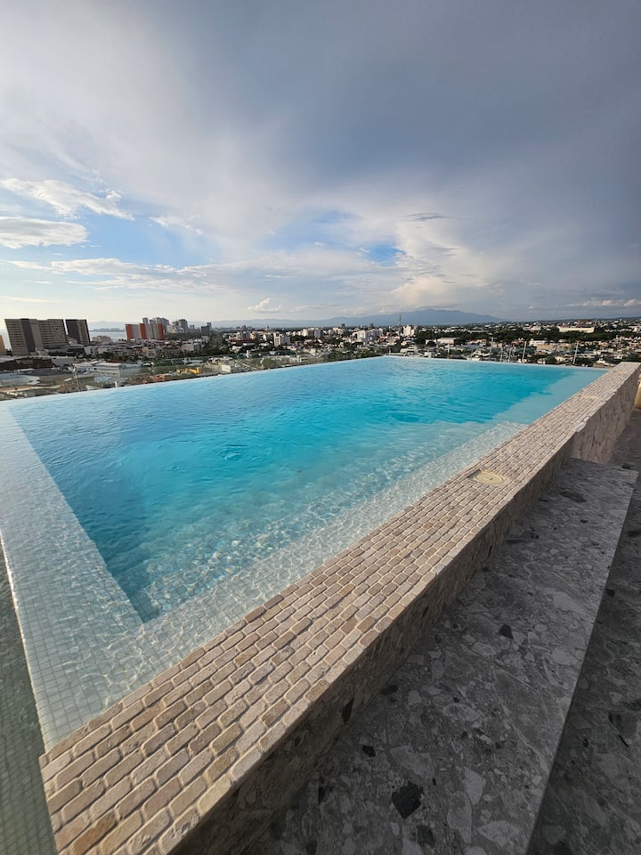 Moderno Apartamento Con Alberca Y Vista Panorámica - Mexique