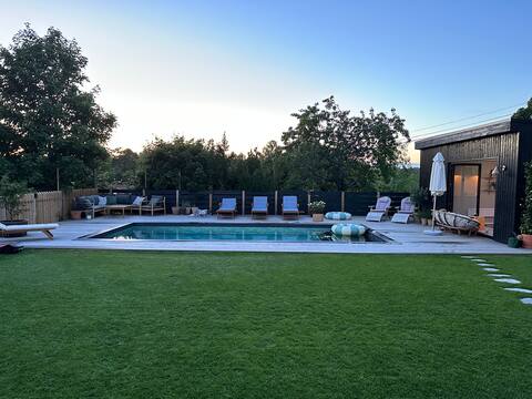Design villa with pool and fireplaces