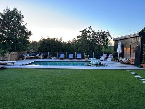 Design villa with pool and fireplaces