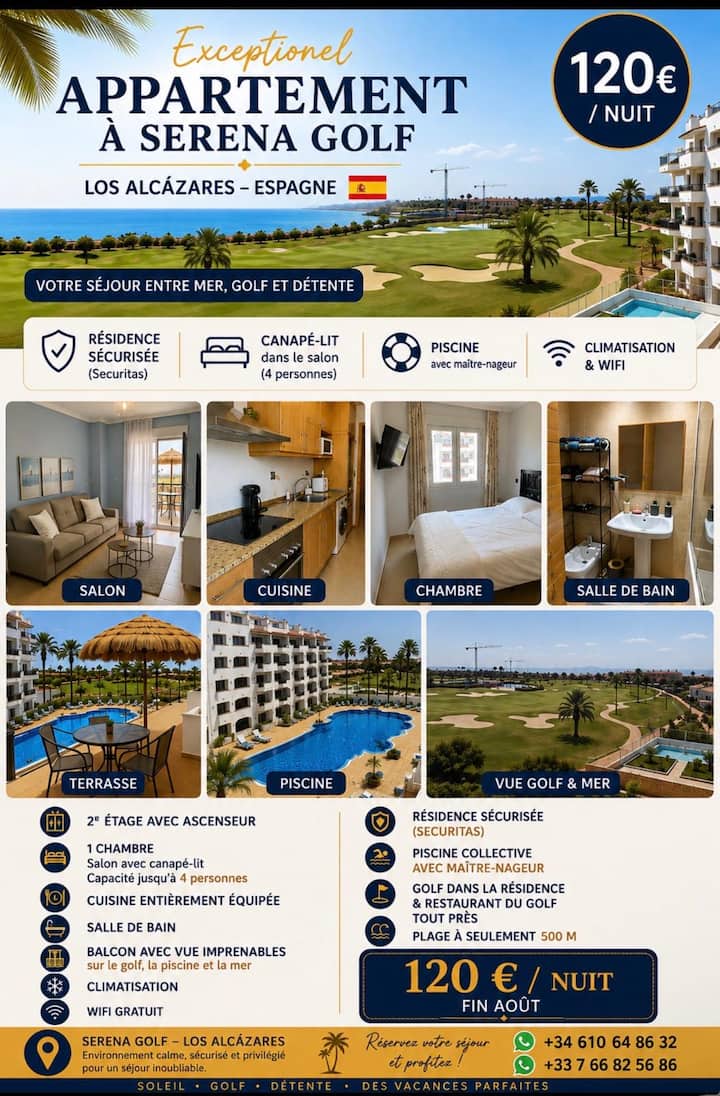 Splendide Appartement Au Serena Golf Tout éQuipé - Cartagena, España