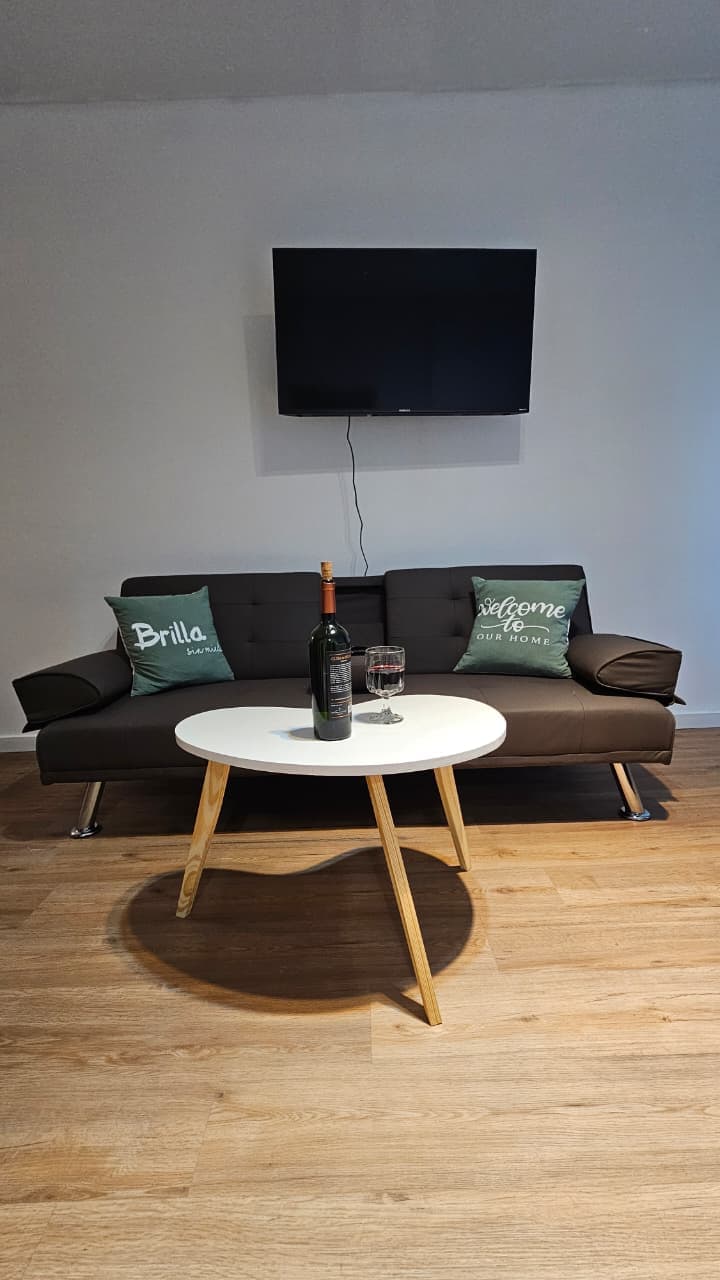 Estudio con bañera y TV