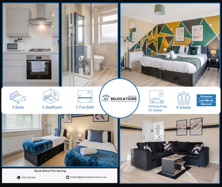 Long Stay |5br 2bath | Contractor & Relocation Hub - Southampton, UK