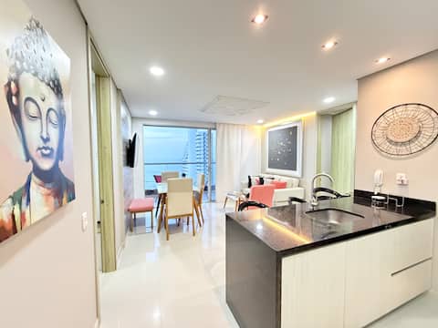 New in Cartagena + 3 bedrooms + ocean view + central location 