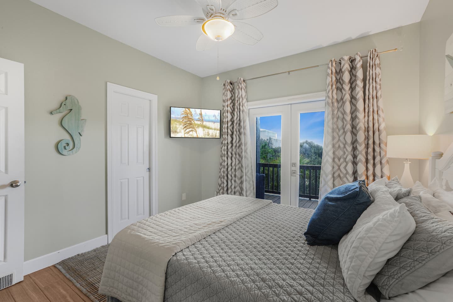Fall asleep with the waves in the distance: this room opens right onto the covered porch.