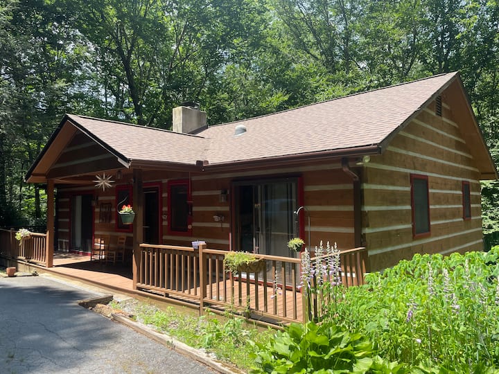 Blue Fire Trail Secluded Log Home with Fire Pit & Forest Trail - Cabins for Rent in ...