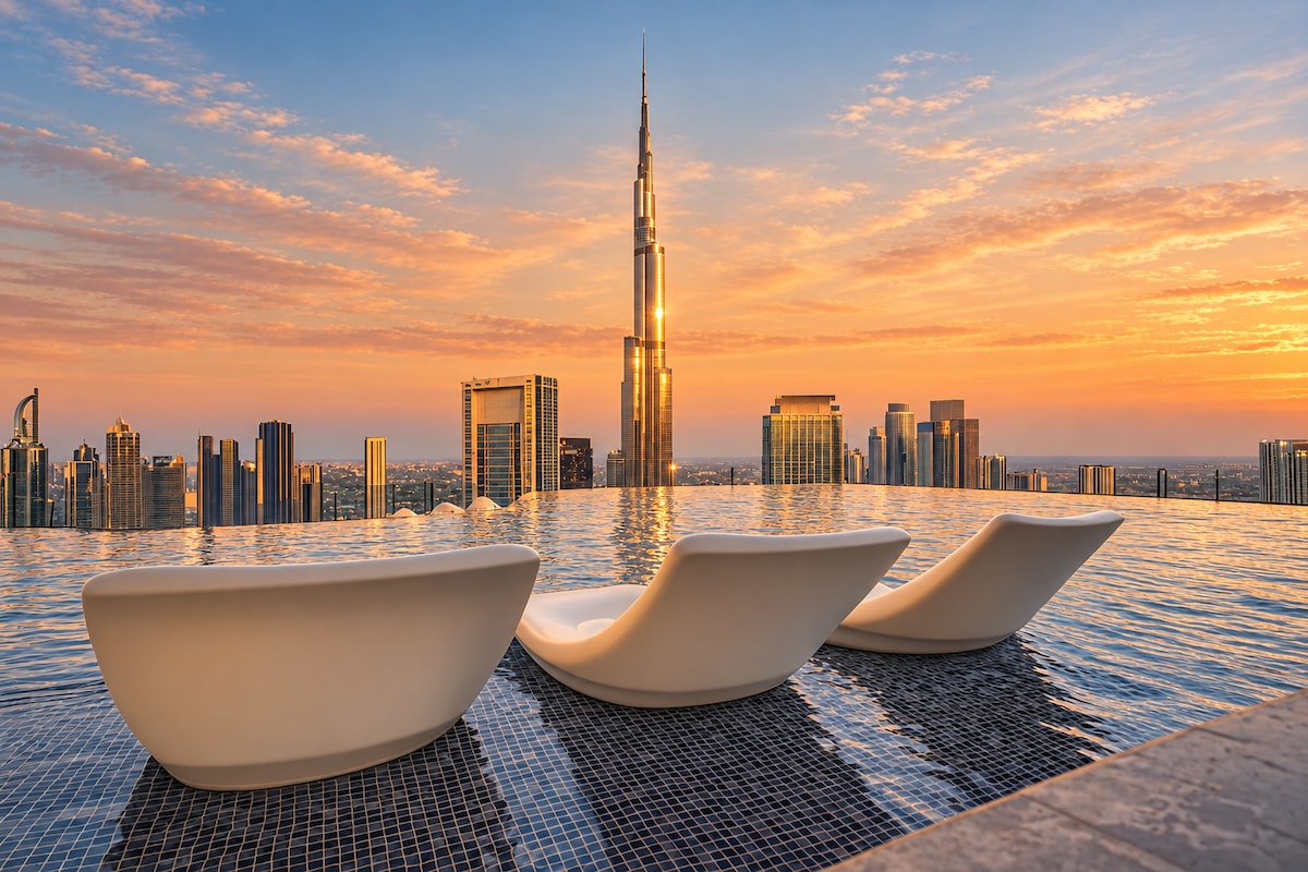 Burjkhalifa view - 2Bedroom- Highest infinity pool with private bathtub in Abu Dhabi