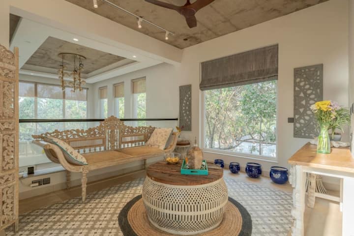 Enjoy the blend of modern aesthetics and traditional touches in our relaxing lounge.