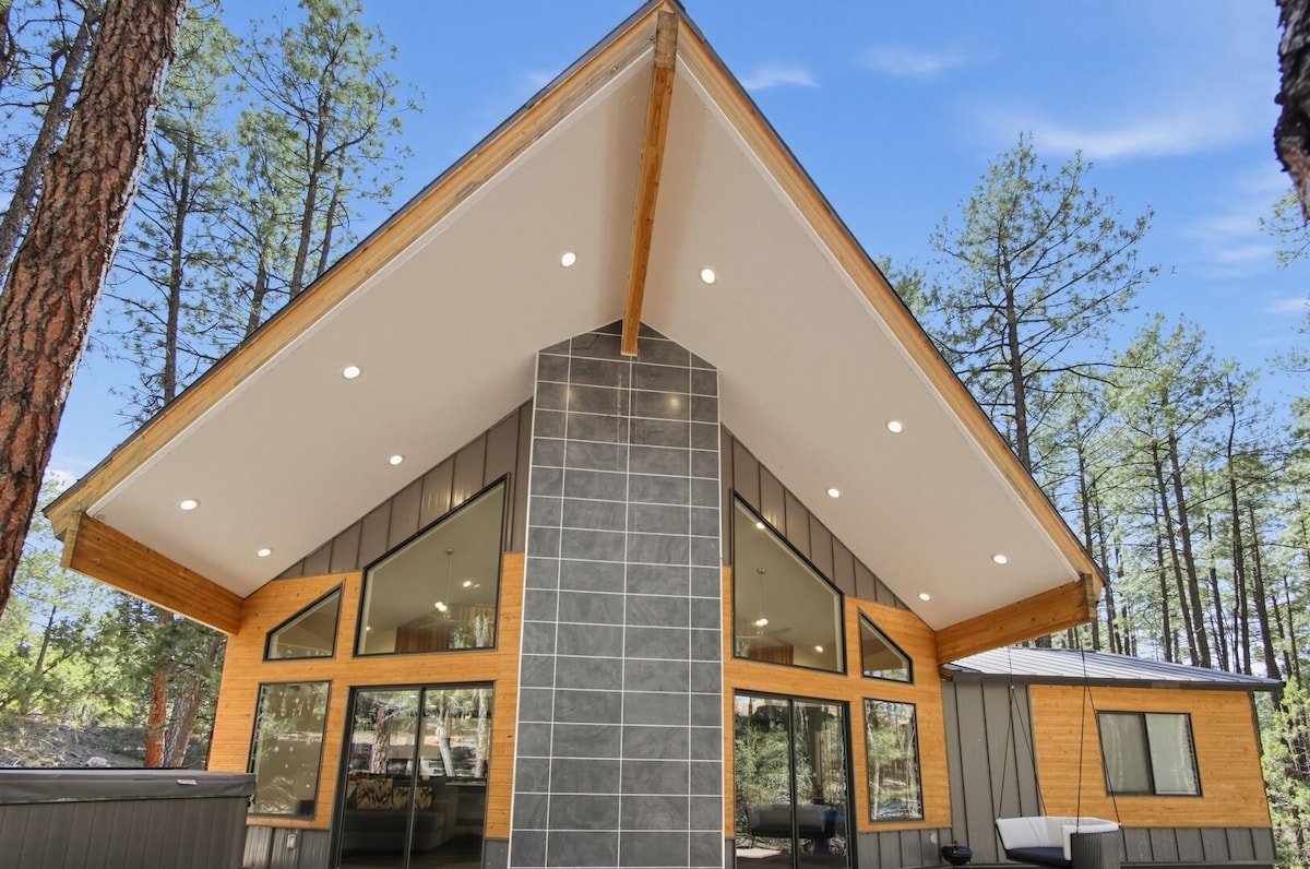 Pine A-Frame w/ Hot Tub, Zip Line & Playhouse - Cabins for Rent in Pine ...