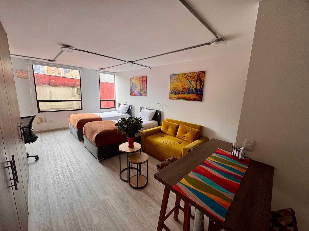 Lindo loft com 2 camas de solteiro + sofá em Chapinero - Apartamentos ...