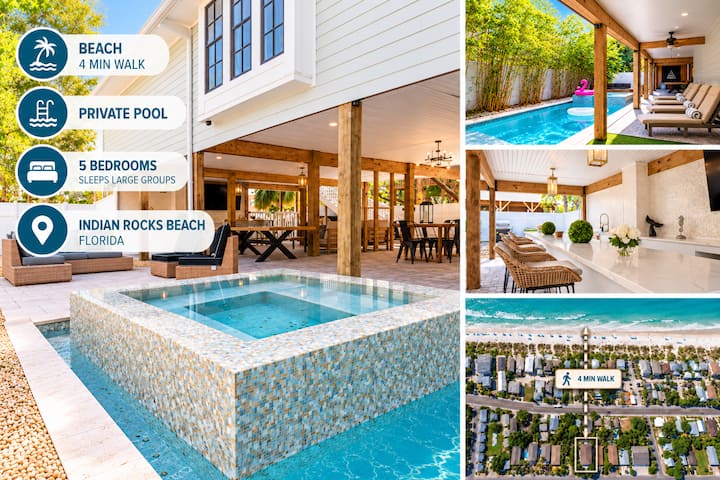 Vip Indian Rocks Beach 5bd, private heated pool, games, walk to beach - Houses for Rent in ...