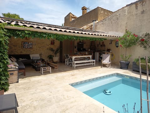 Village house with terrace pool.