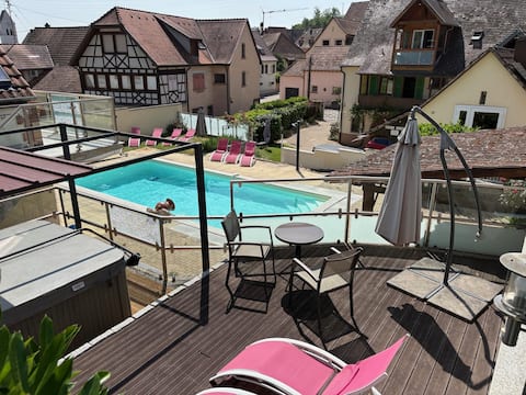 Léonie Gîte, air conditioning, jacuzzi, pool, Rémy Hérold
