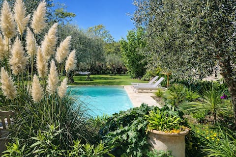 Provençal farmhouse in stones with swimming pool