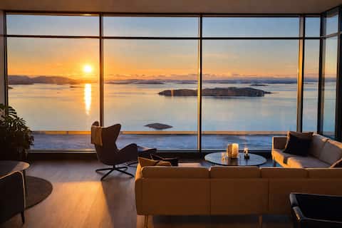 Luxury Villa with Jacuzzi, cinema & Fjord View