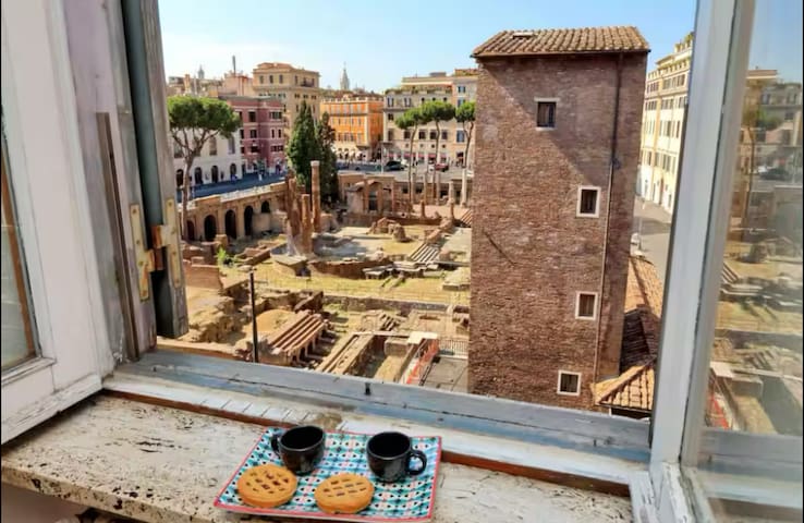Apartment facing ruins