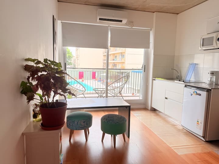 Departamento monoambiente en Chacarita con pileta