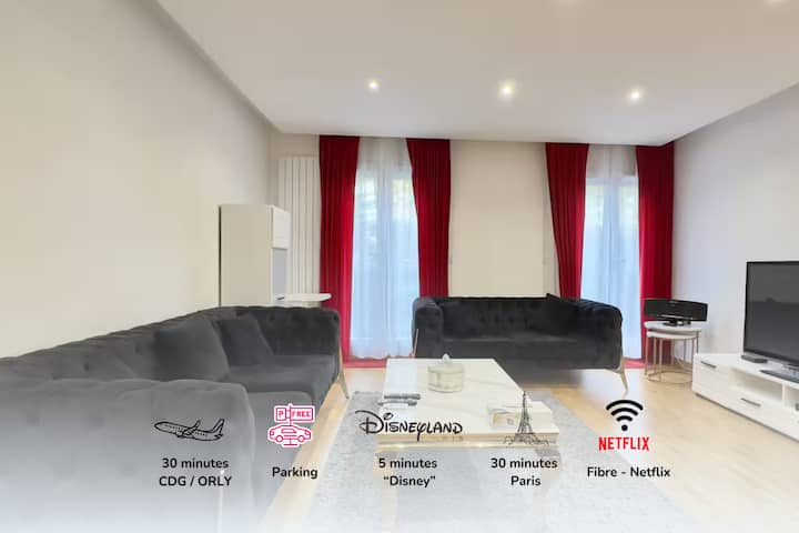 Villa Parc - Parking Privé - Disneyland 7min - 8 P - Serris