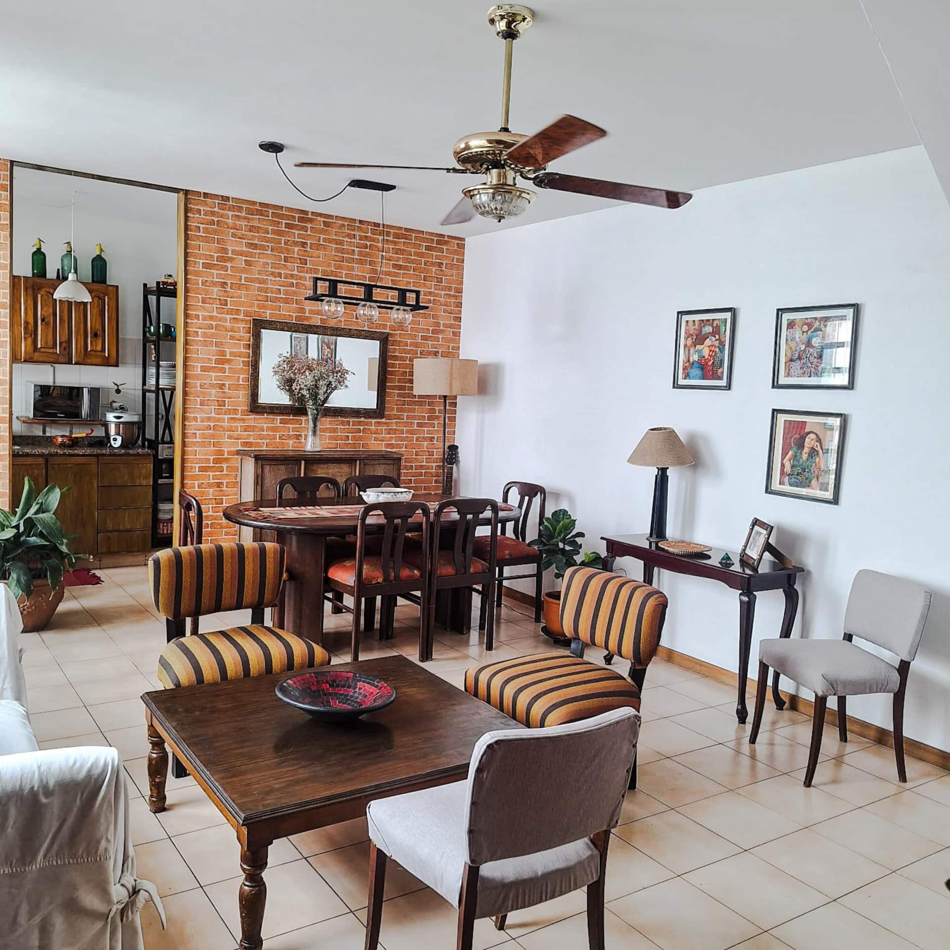 A bright private room in a house with a patio