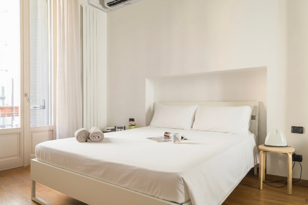 Aquí está el dormitorio 