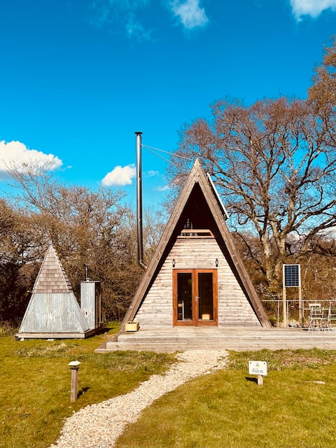 Aframe cabin SILVA with private hot tub