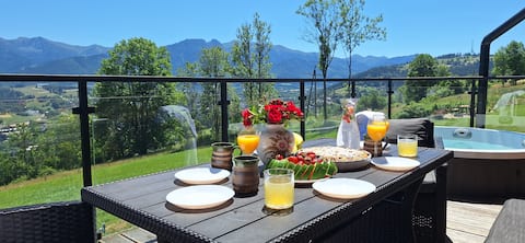 Log cabin with a view of the Tatras