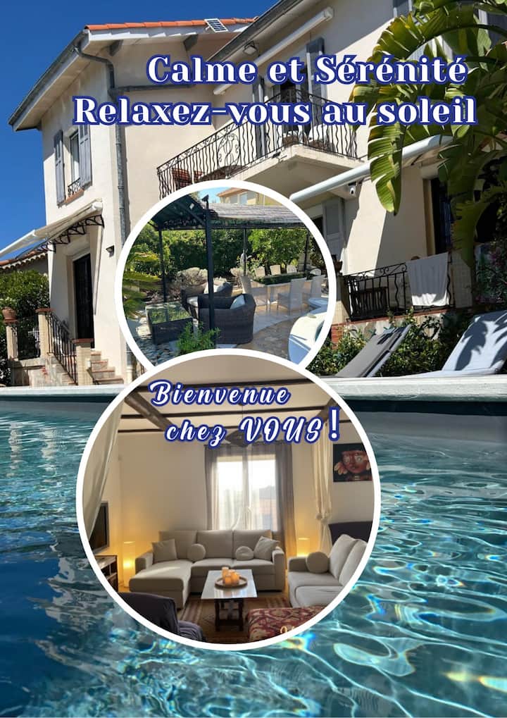 Grand Appt 6p Dans Villa Avec Piscine Cannes 8 Km - Antibes