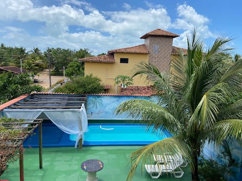 Beachfront House Season with Pool and Air-Conditioning