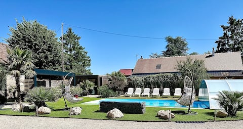 PMR cottage, La Belle Aventure 15 pers, swimming pool, spa