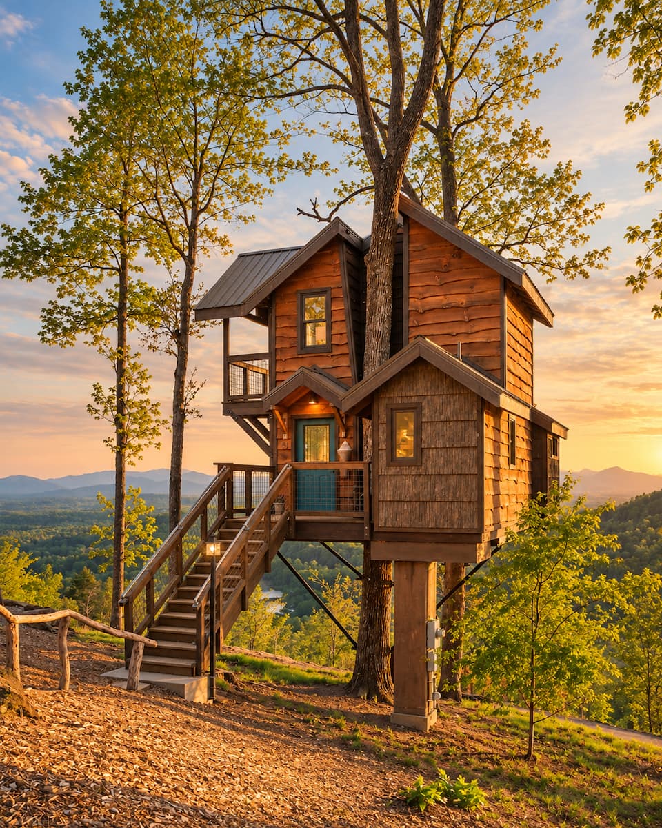 Sanctuary, a treehouse with Blue Ridge sunsets, Asheville, North Carolina, USA, photo 1 of 10