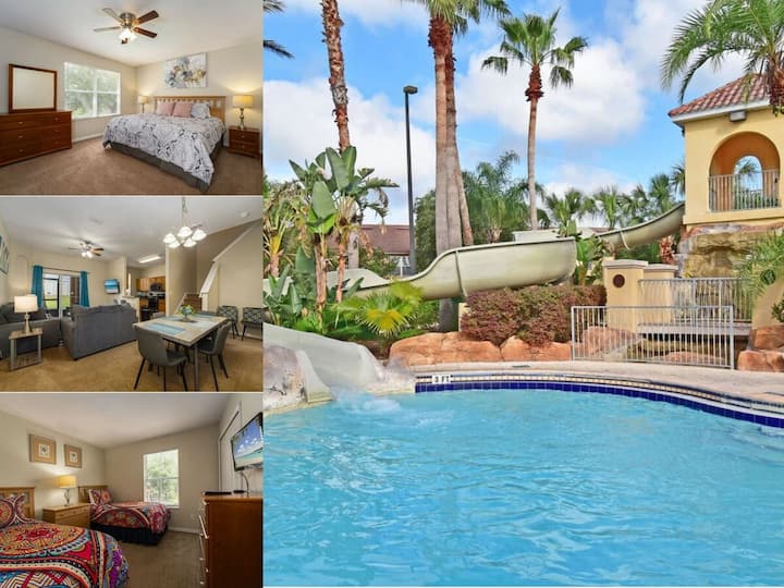 Town Home En Gated Resort Con Río Lento Y Tobogán Acuático - Florida