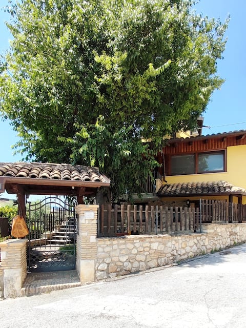 Cozy family home with fireplace and garden