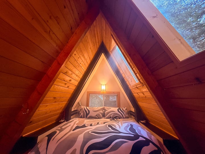 King sized bed in loft