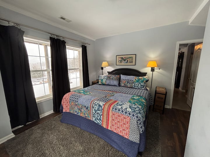 You can watch the sun rise from your mountainside bedroom.