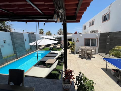 Casita#1. 2 Bedrm.A/C.Pool.Wifi.Heart of Downtown.