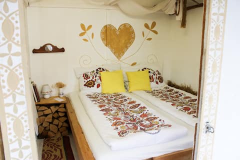 Traditional folk hut – white