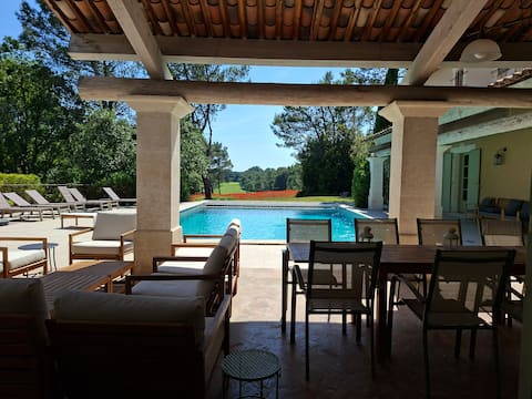 Large Villa 6000sqft Provence-heat pool-sauna-Golf