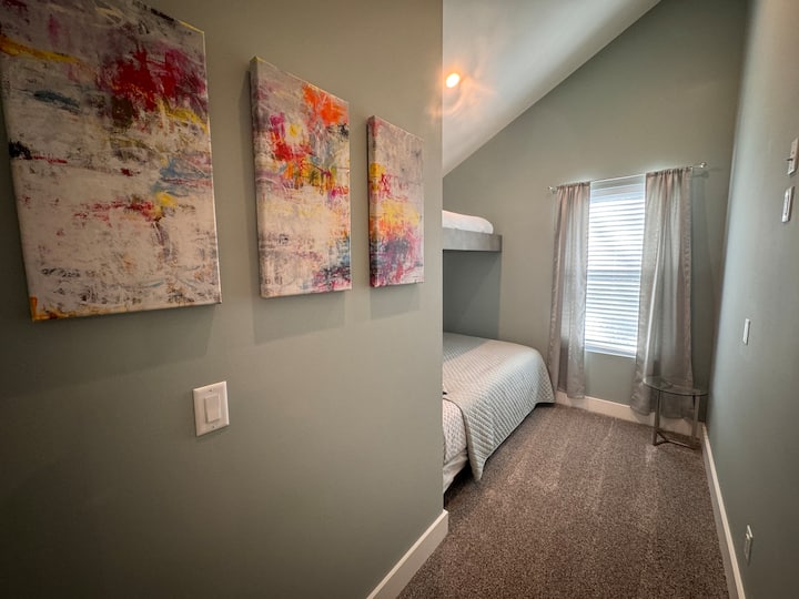 Bunk room with Queen bed on the bottom and a Twin XL on the top loft (request ladder if loft bed will be used/needed please)