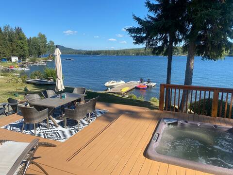 Waterfront home on Deka Lake with hot tub and dock