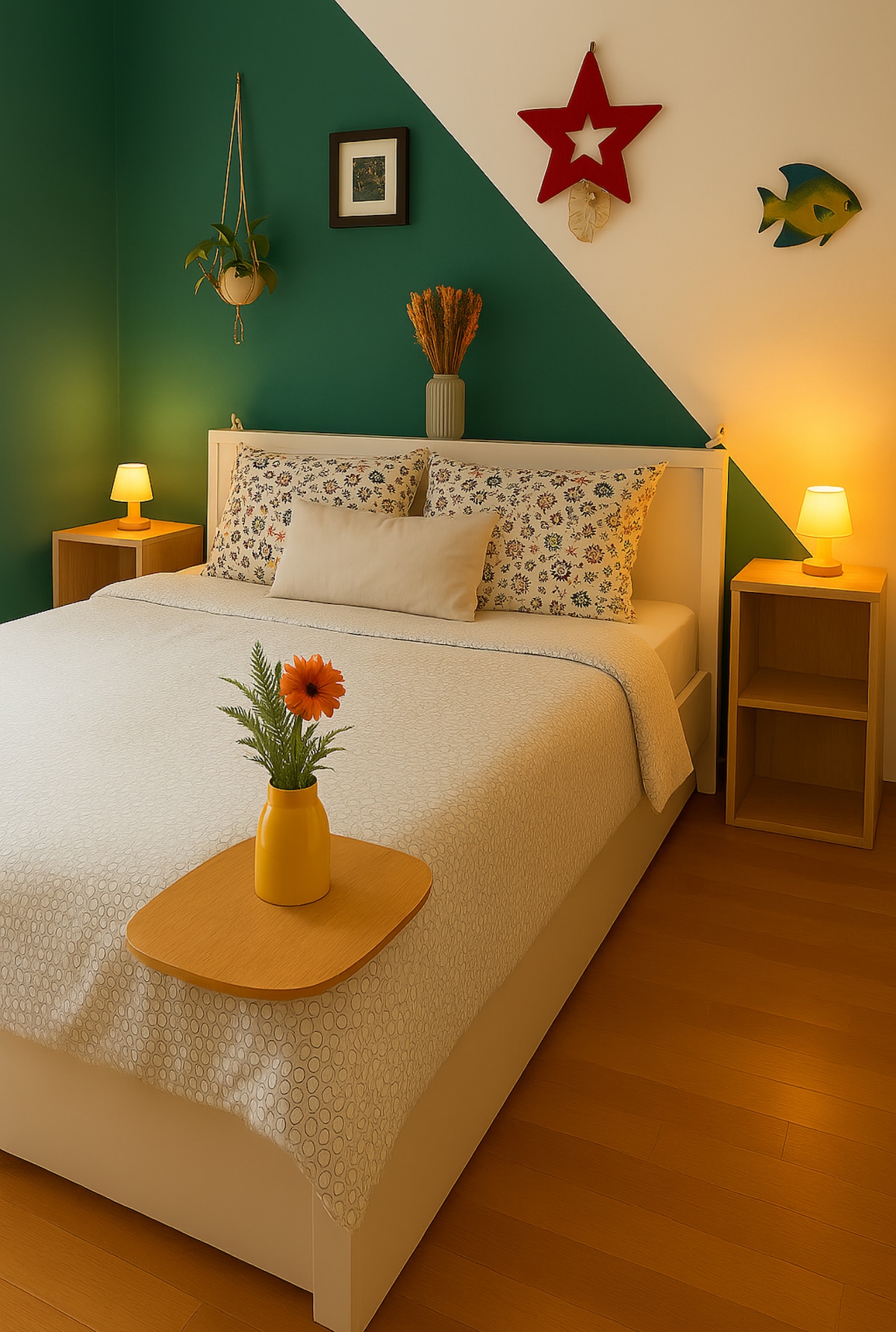 主卧配有双人床 