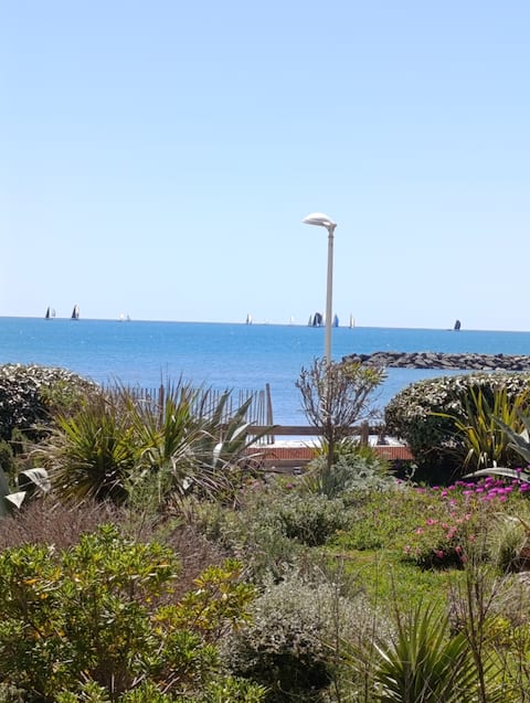Successful Airbnb property: See front 48m2+terrace 10m2,direct beach access in Palavas Les Flots