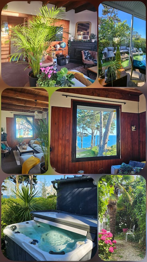 Abordage beachfront house with hot tub