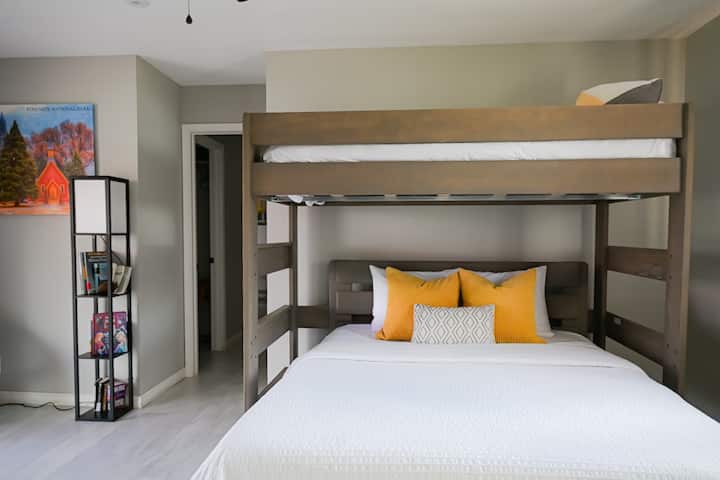 Queen and a twin bunk in bedroom #2