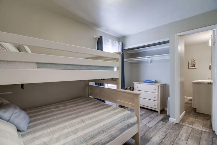 This bedroom is downstairs.