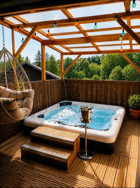 Chalet with Hot Tub & Sauna in the Vosges – near Gérardmer