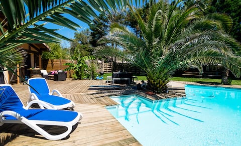 Villa 14 pers, swimming pool, near ocean & forest